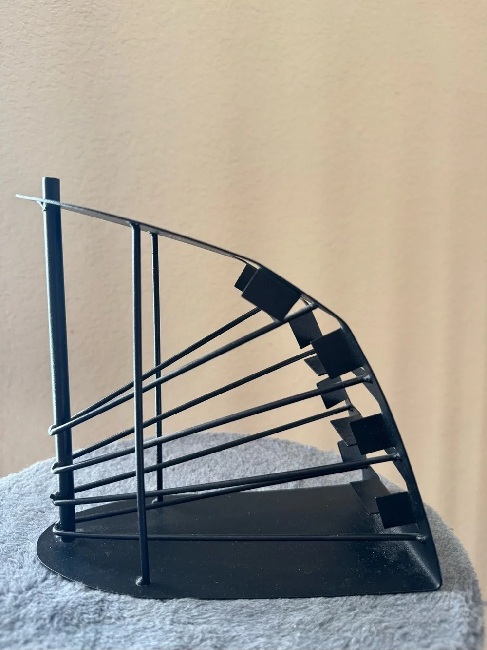 Modern Black Metal tiered remote control holder (or desk organizer rack).